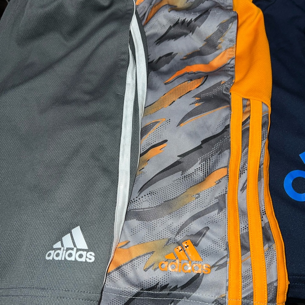 Adidas Shorts Trio - Gray, Orange, and Blue